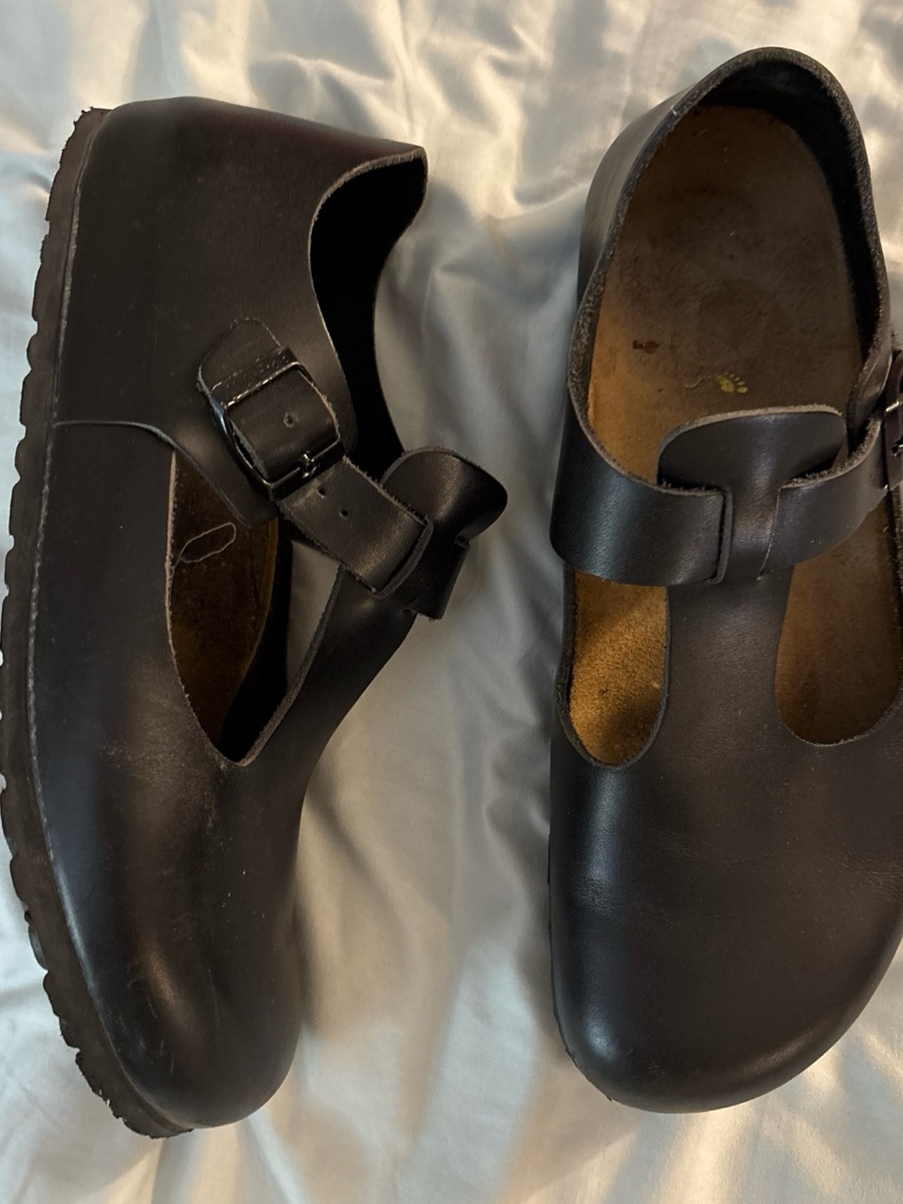 BIRKENSTOCK PARIS Mary Jane T Strap Shoes Flats Black Leather Sz US 11 Size 42
